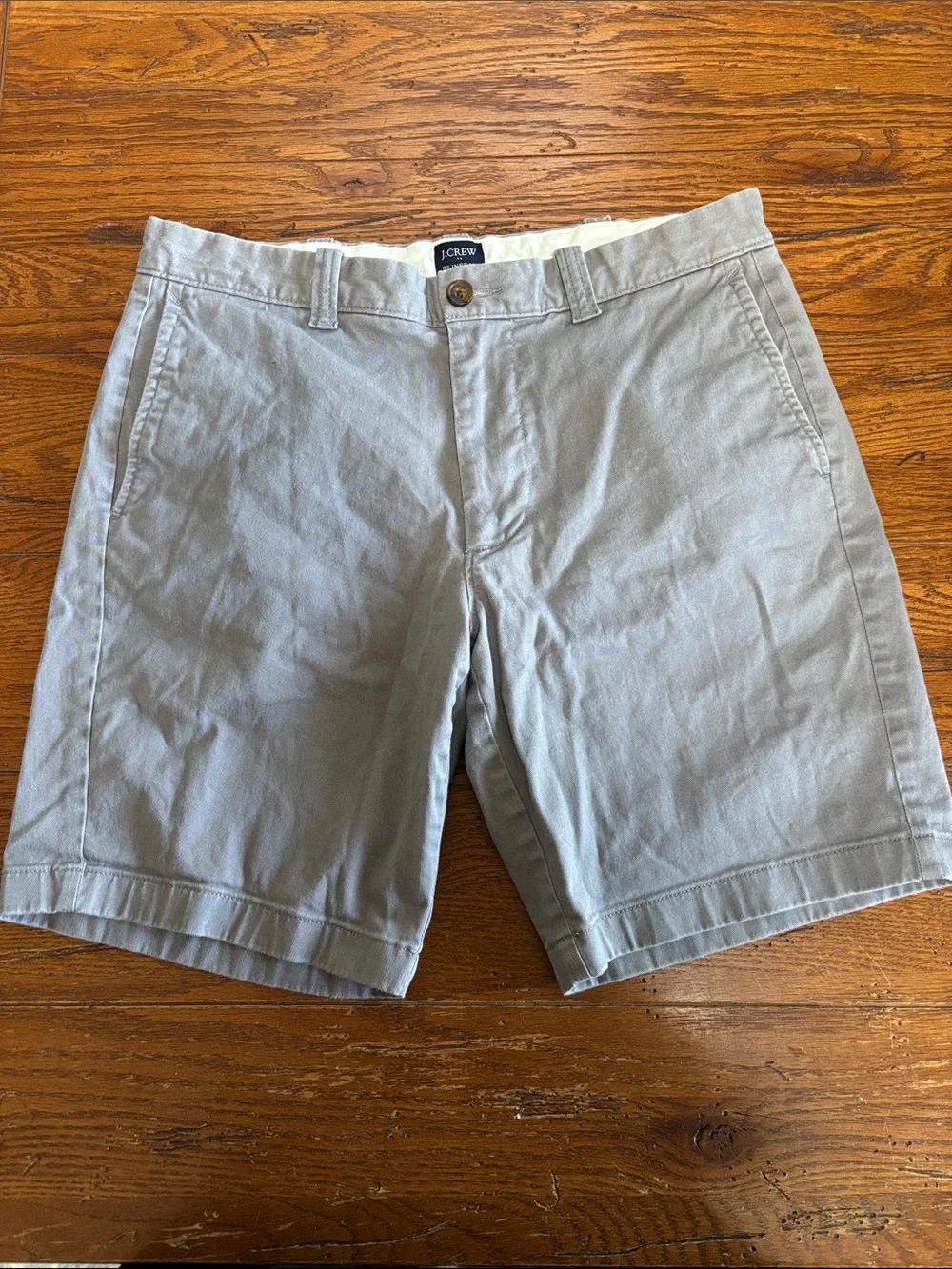 J. Crew 9” Flex Chino Shorts Men’s Gray Cotton Stretch Preppy Casual Size 31